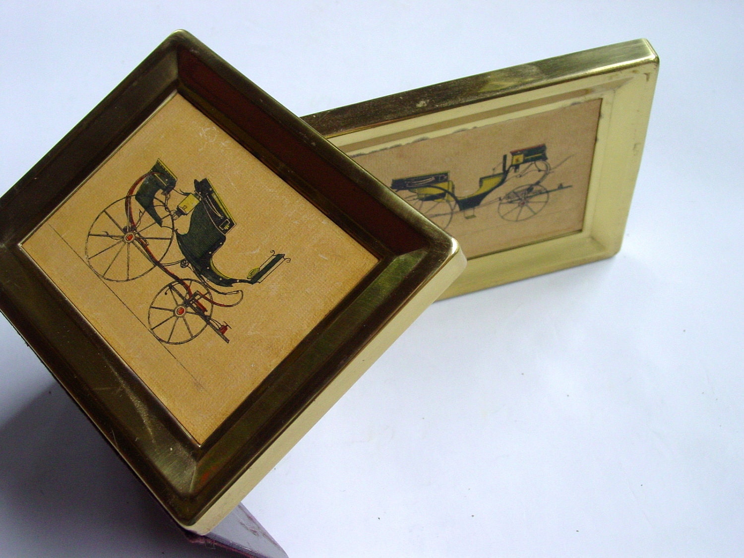 Retro 70s Bookends, Brass and Buggy -Vintage Library, Den Decor