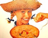 Vintage Farmer's Daughter Ad , 1965  Woman  in Straw Hat, Banquet Pot Pie, Ephemera