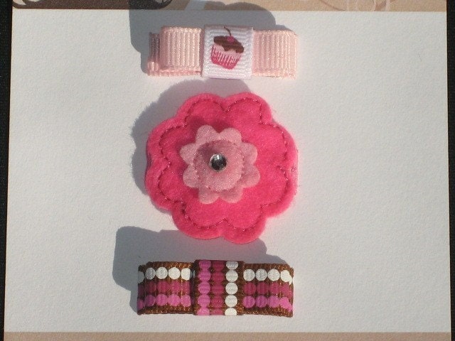 Modern Pink Cupcake Baby Snap Clips - Buy 3 Items Get 1 FREE