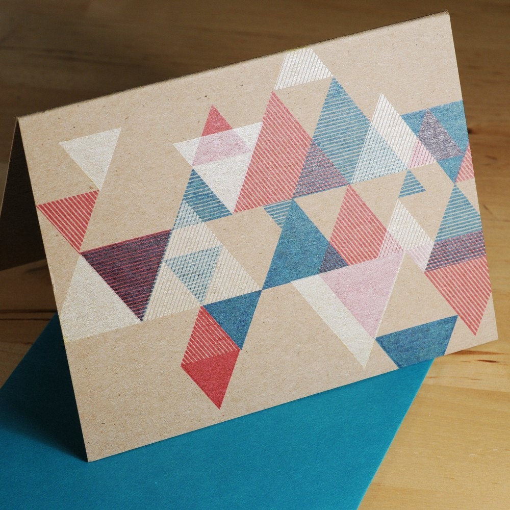 Hand-printed Triangular Pattern card