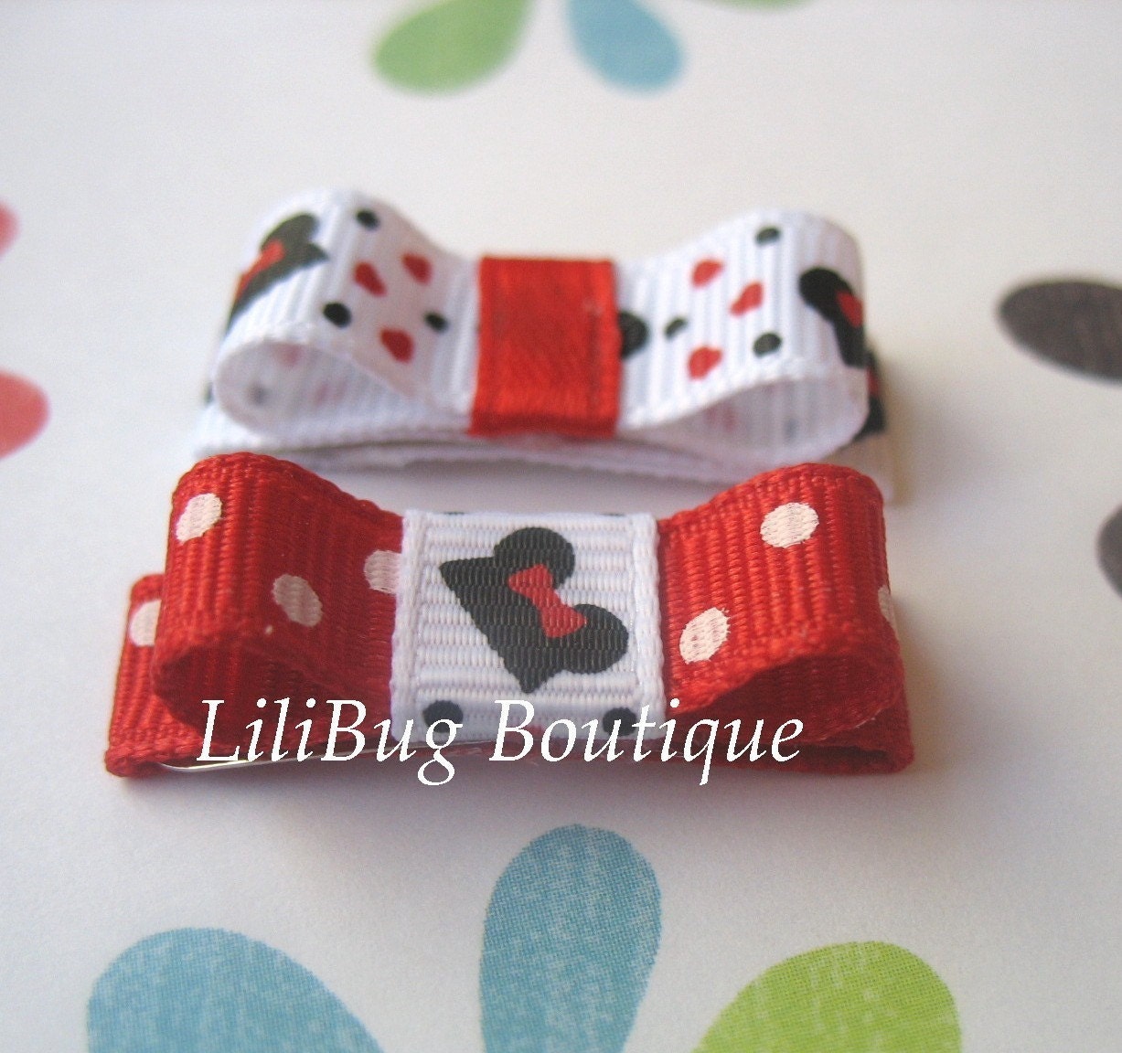 LiliBug Minnie Mouse Newborn Snap Clip Set