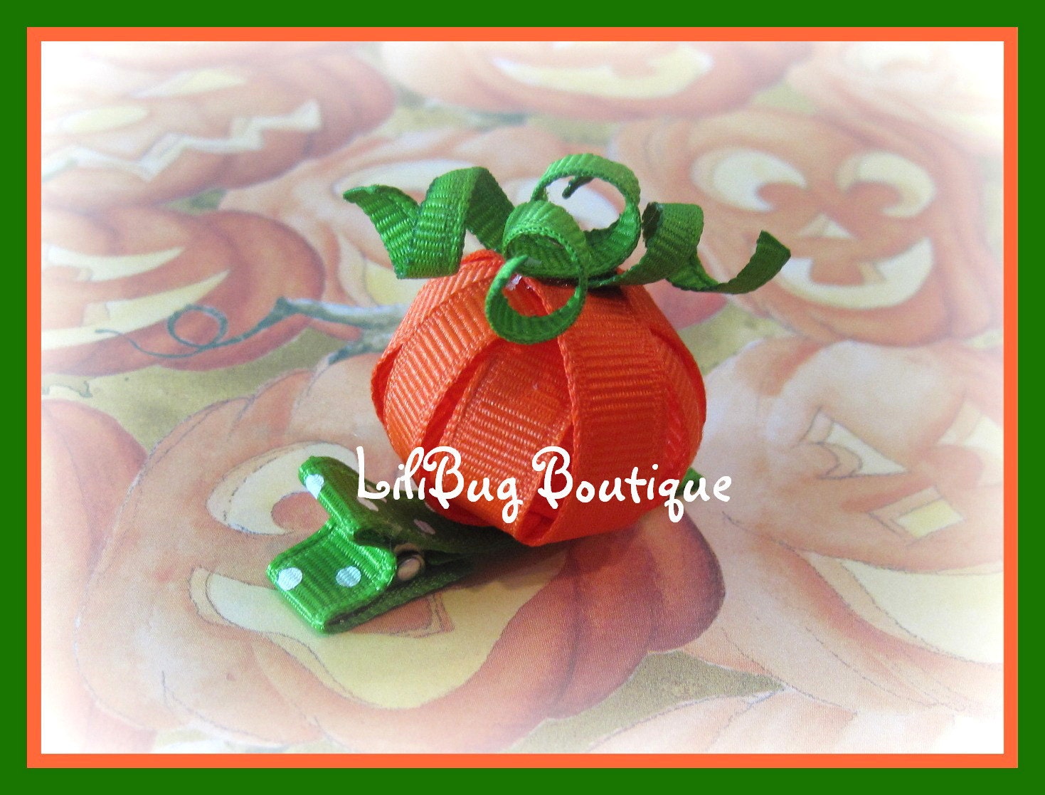 Cute 3D Fall Pumpkin Hair Clip - Great for Halloween and Pumpkin Patch