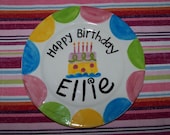 Happy Birthday Personalized Childs Plate, Custom Handpainted Il_170x135