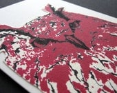 Screenprint  Owl Card