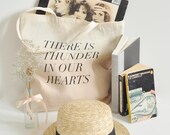 thunder in our hearts tote, blush dip dye