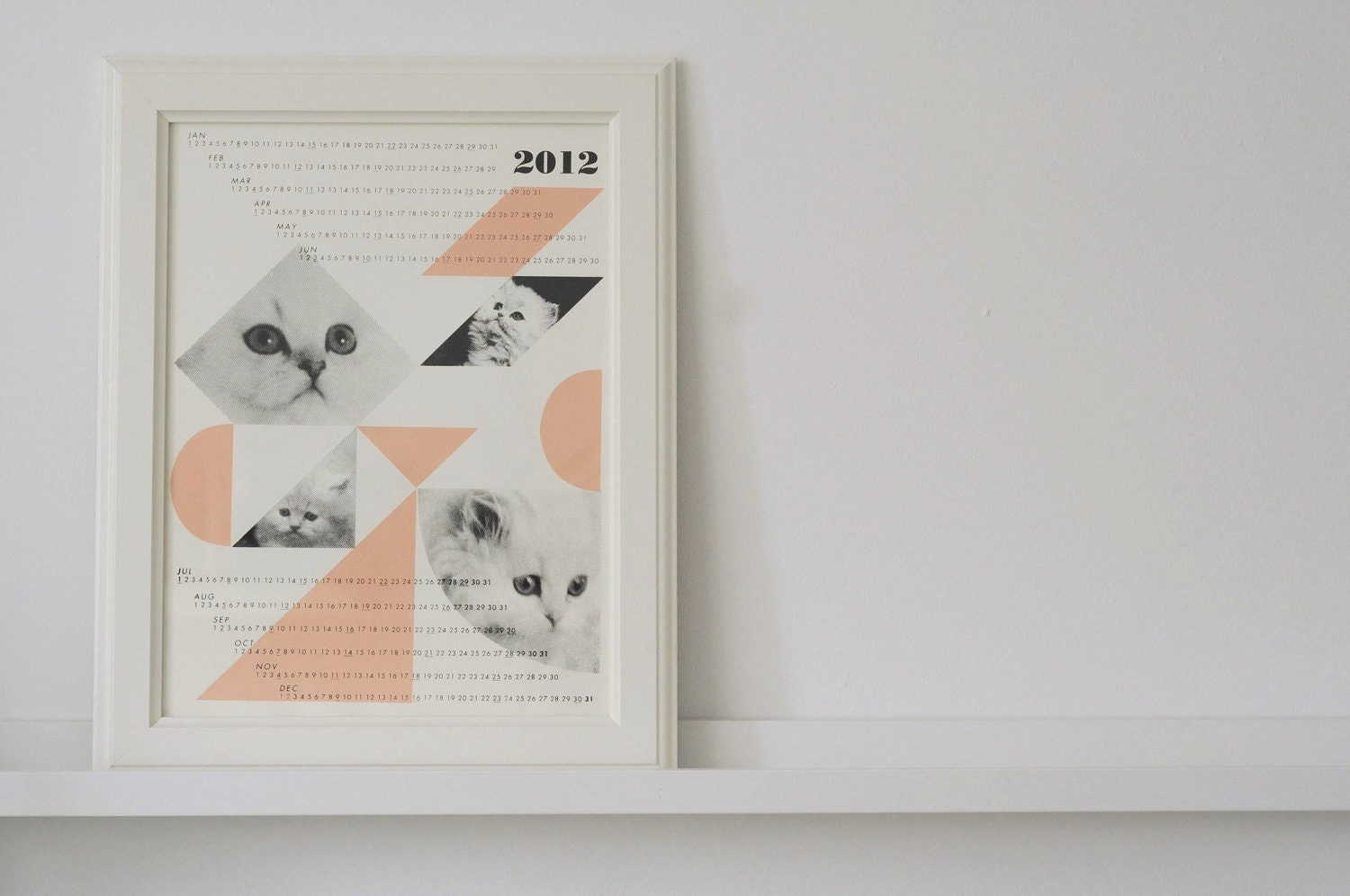 SALE: dreamcats 2012 calendar, peach