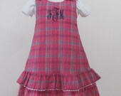 Fall Monogrammed dress jumper, A line monogrammed dress for girls, toddlers, FREE Personalization 2T,4T,5T,6X