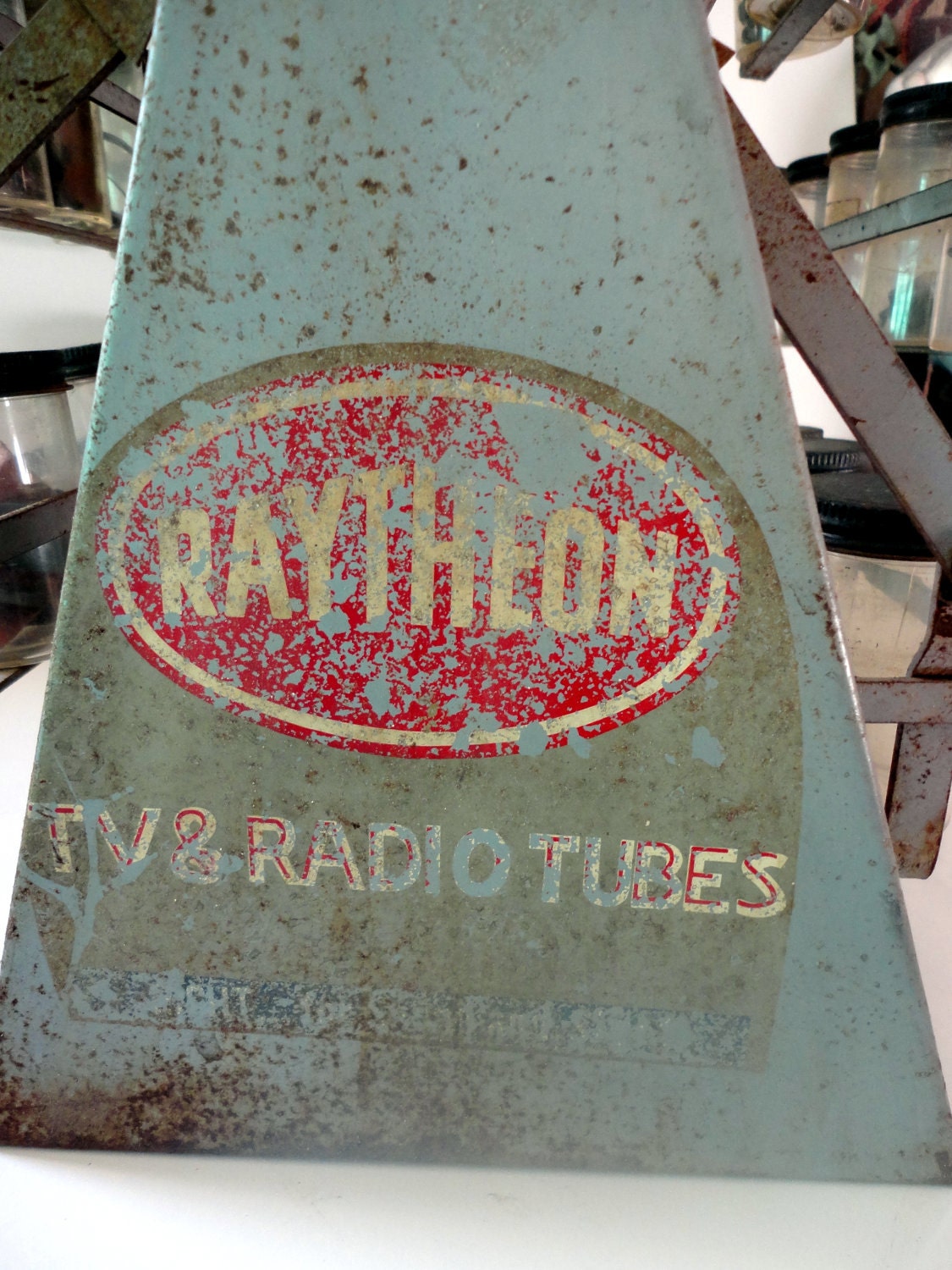 Reserved for Tonya Vintage Store Display Rotating Carousel Raytheon TV and Radio Tubes 1950s