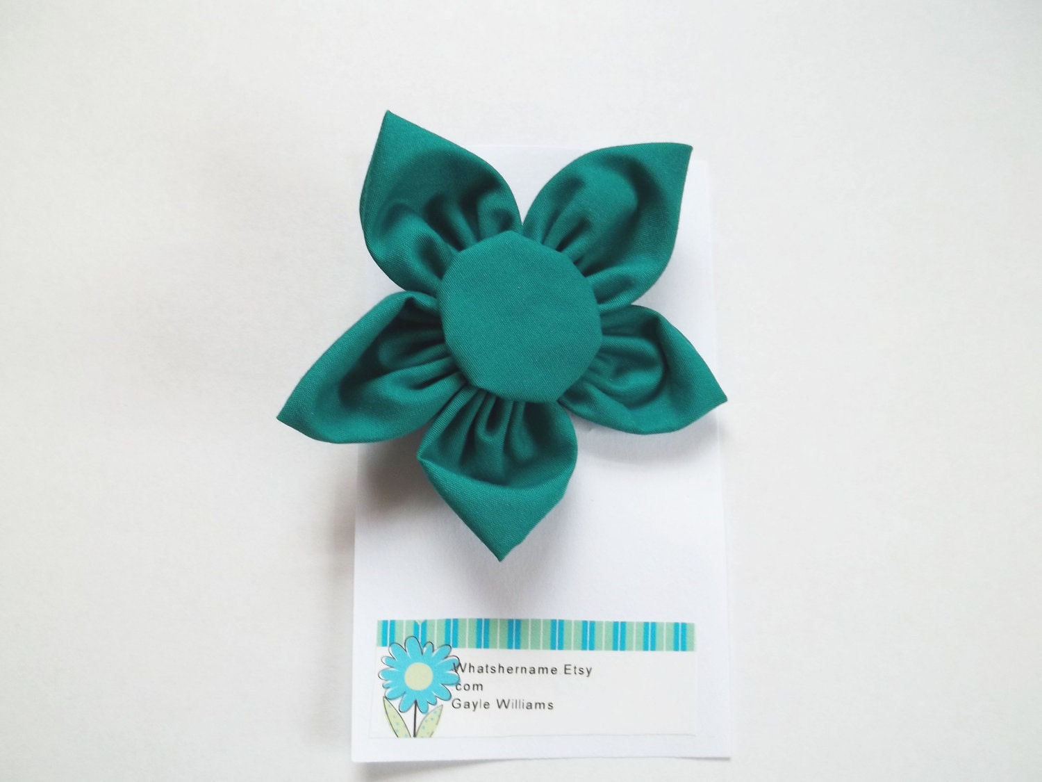 Kanzashi Fabric Flower Hair Clips - Your Choice of Colors - Pink,Green,Purple&Red
