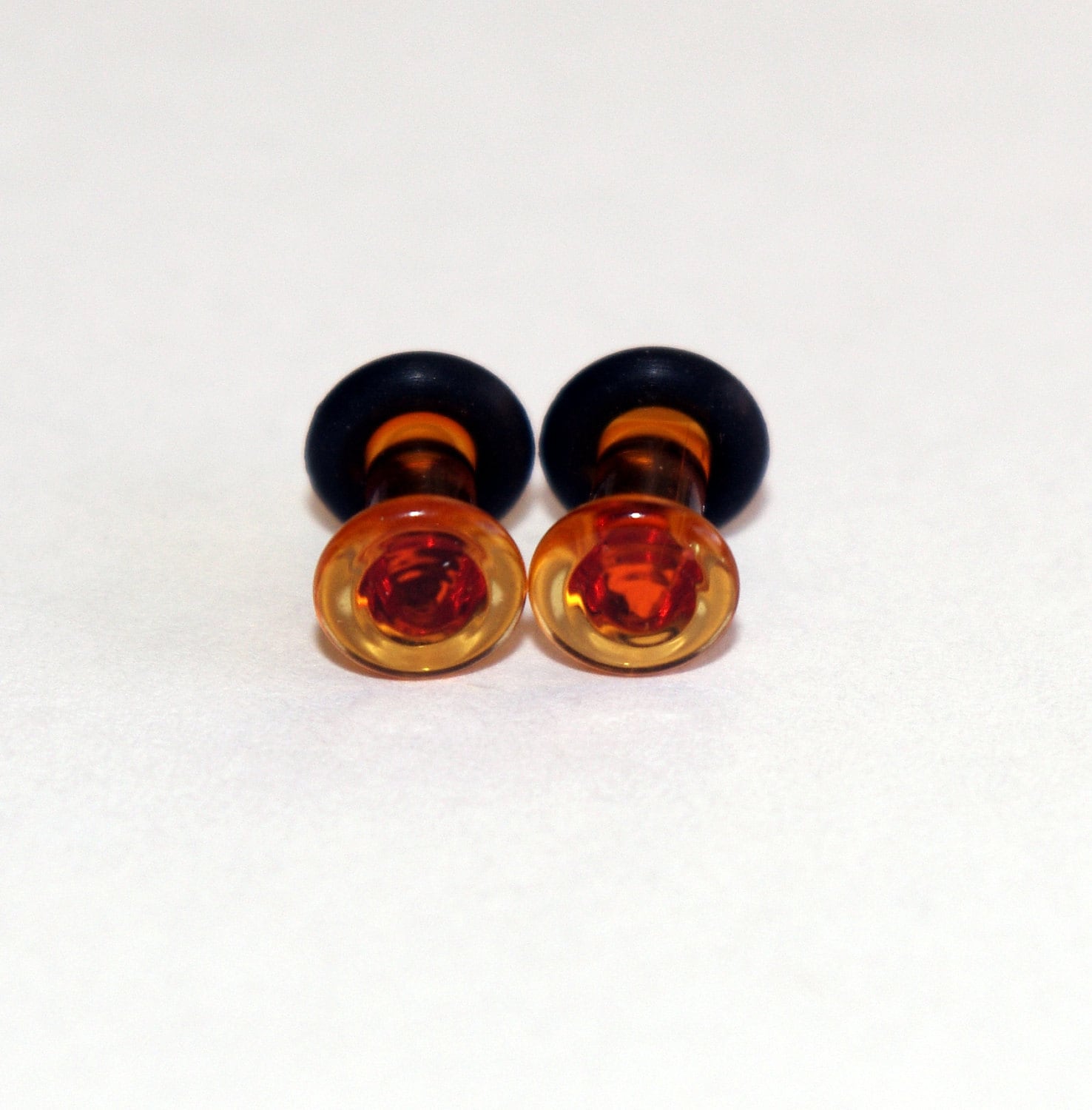 Gauge Earrings on 8g Amber Ear Plugs Body Jewelry 3mm Handmade 8 Gauge By Azhotshop