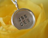Near Your Heart  Necklace- 5/8 inch Personalized Sterling Silver Disc with Sterling Rim