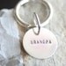Single Sided Personalized Sterling Silver Key Ring - Polished