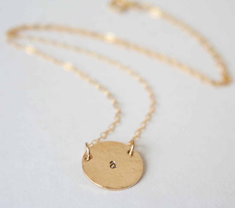 Featured in ivillage.com - Personalized Hammered Simplicity in 14K Gold Filled - Hand Stamped Choker Necklace
