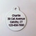 Dog ID Tag -Hello in Blue Customized - Two Sided