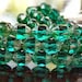 Czech Glass Emerald Picasso Bead Antique Style Faceted 10x8mm Turbine Oval : 12 pc