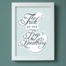 The trick is to keep breathing print - large size - calm blue typography poster