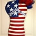 Patriotic Fourth of July Flip Flop Burlap Door Hanger Decoration HUGE 2 ft  - Military Summer