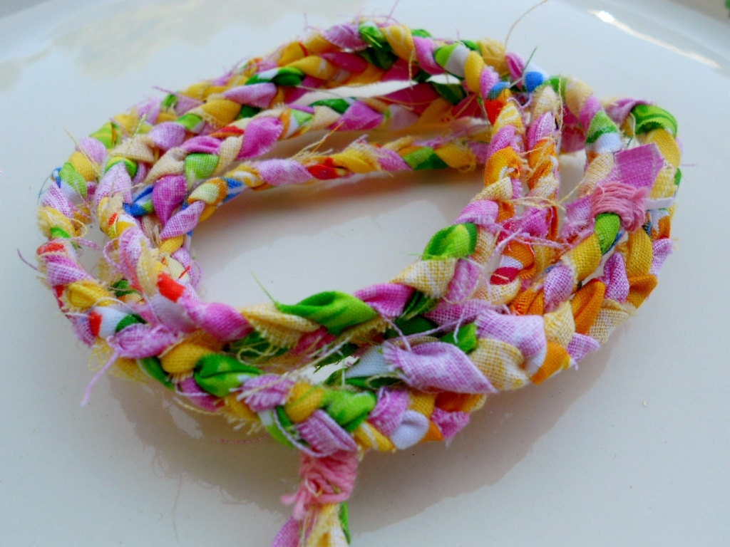 Fabric Bracelet Teething Nursing Boho Bracelet Wrist Wrap Anklet Braid Headband Tribal Bohemian Necklace Wholesale Pink Orange Yellow Lime