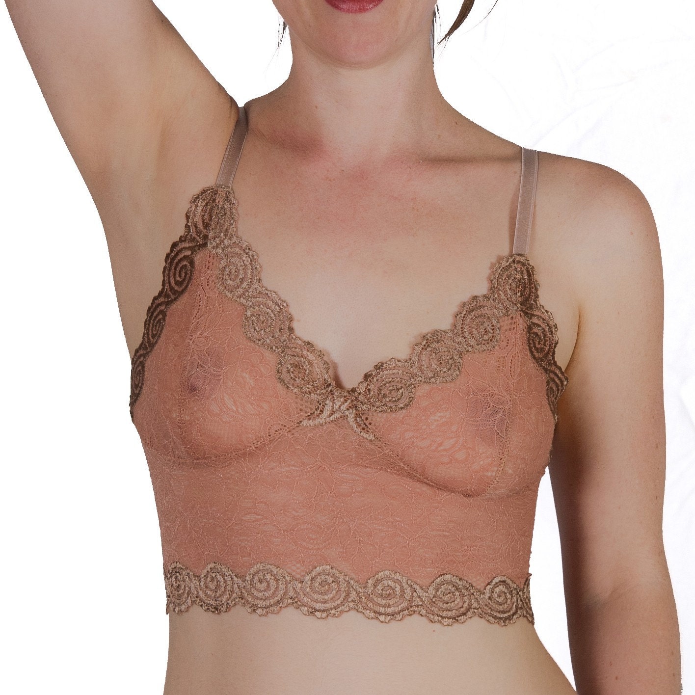 Champagne Lace Bra - 'Sassafras' Style Luxurious Soft Womens Lingerie