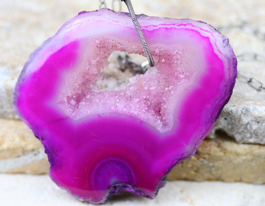 Druzy Necklace - The Hot Pink Punch