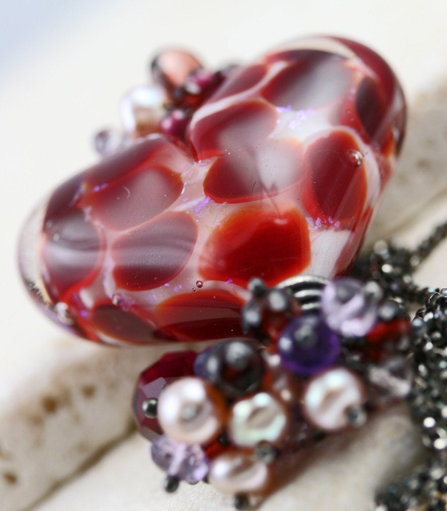 RESERVED - The CRIMSON Heart Necklace