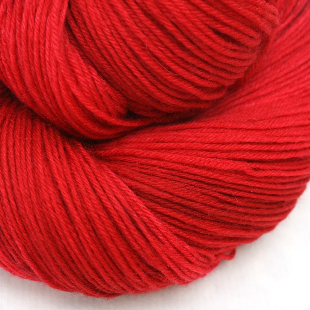 Hand Painted Merino Cashmere Sock Yarn - Cherry Pie - 435 yds