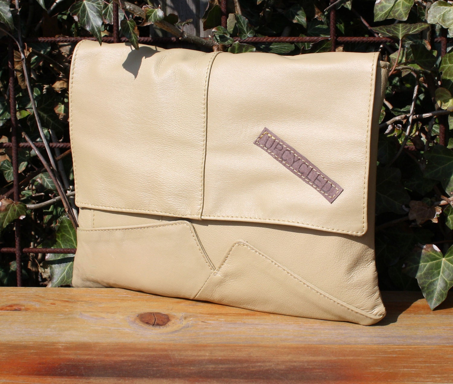 Leather iPad / notebook cover from upcycled leather