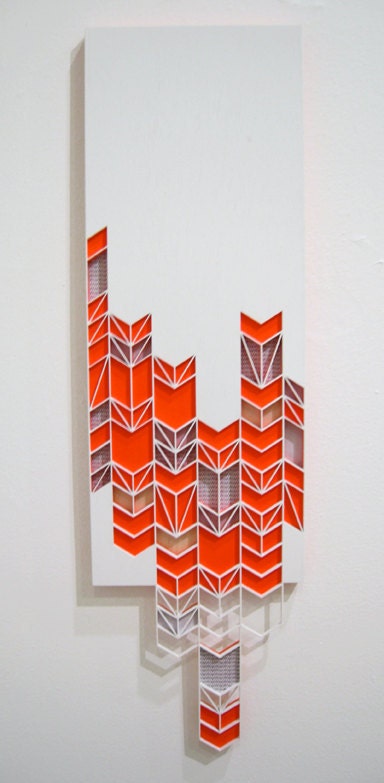 Breaking Chevrons - Neon Orange - Wall Hanging