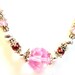 Final Clearance- Chocolate Covered Strawberry Crystal and Pearl Necklace, Bracelet and Earring Set