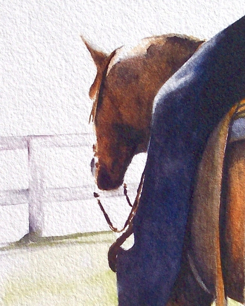 horse art print  Giclee print limited edition..horse western equine art .Morning Mist 8x10