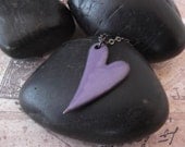 Purple Heart Valentine's Day Enamel Necklace