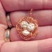 Wire Birds Nest with Cultured Pearls - Handmade Pendant