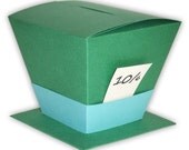 Alice in Wonderland Mad Hatter Hat Favor Gift Box Printable Color Template PDF (custom colors available)