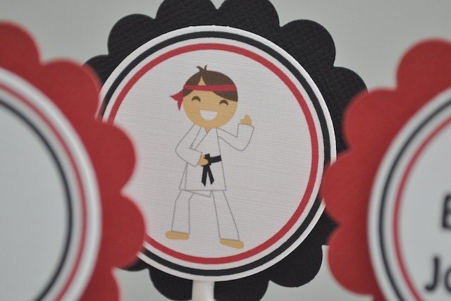 Martial Arts Cupcake Toppers- Coordinating Accesories Available