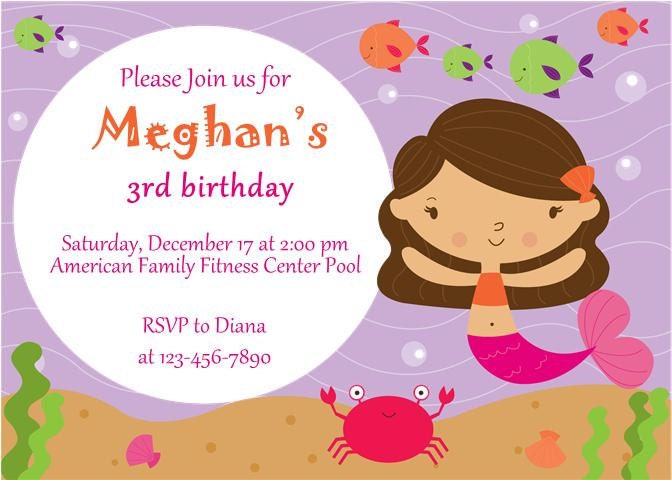 Mermaid Party Invitations Set of 12
