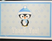 Penguin Boy Thank You Cards Set of 12 FOLDED
