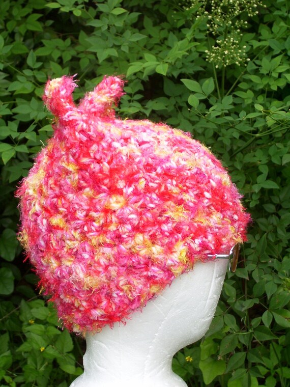 Ski Hat OOAK - BubbleGum Goblin - Costume - Aberrant Crochet Designs