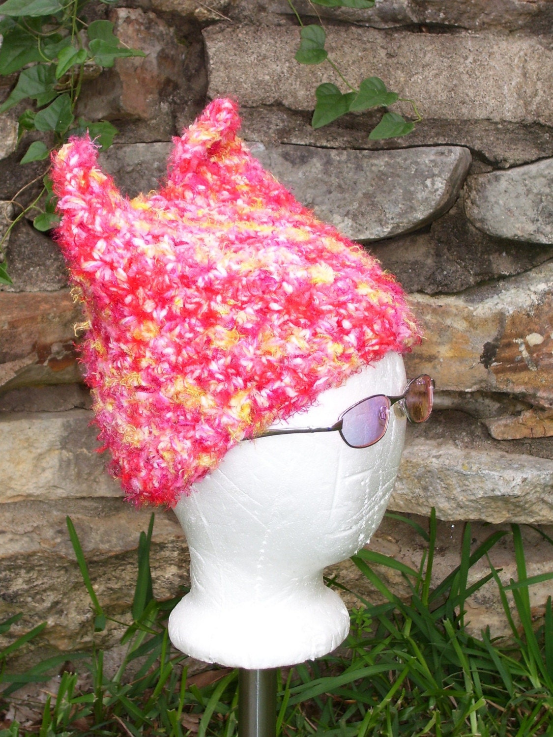 Ski Hat OOAK - BubbleGum Goblin - Costume - Aberrant Crochet Designs