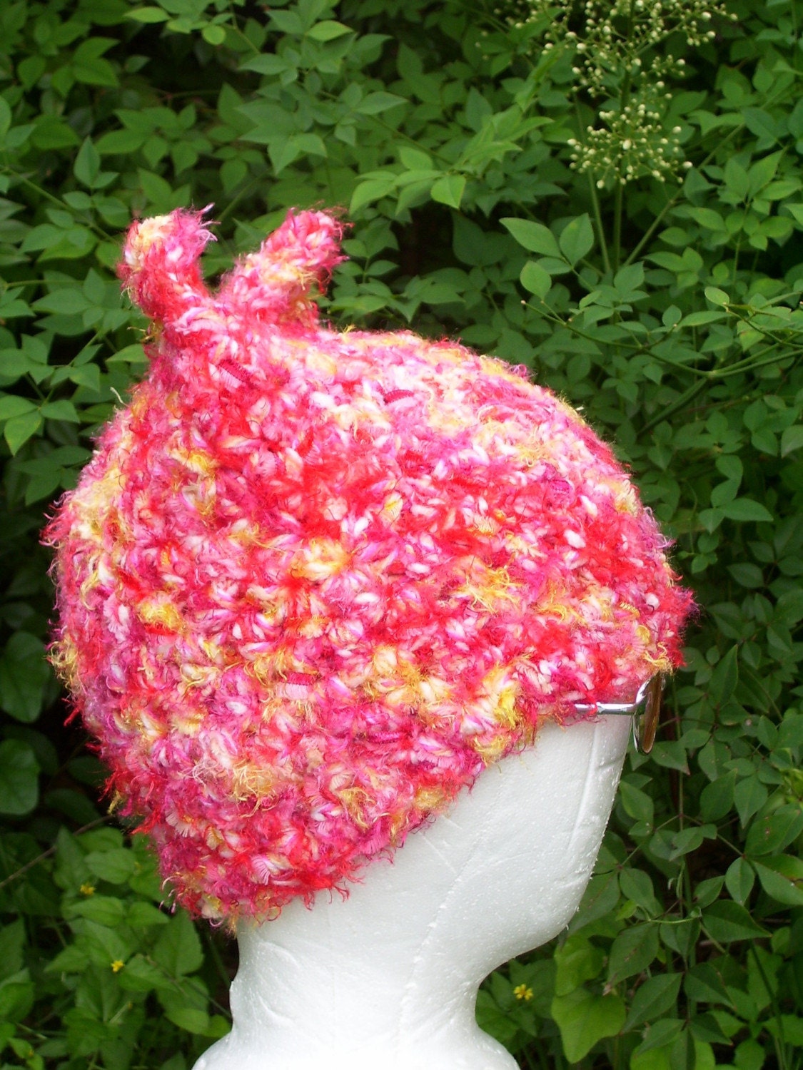 Ski Hat OOAK - BubbleGum Goblin - Costume - Aberrant Crochet Designs