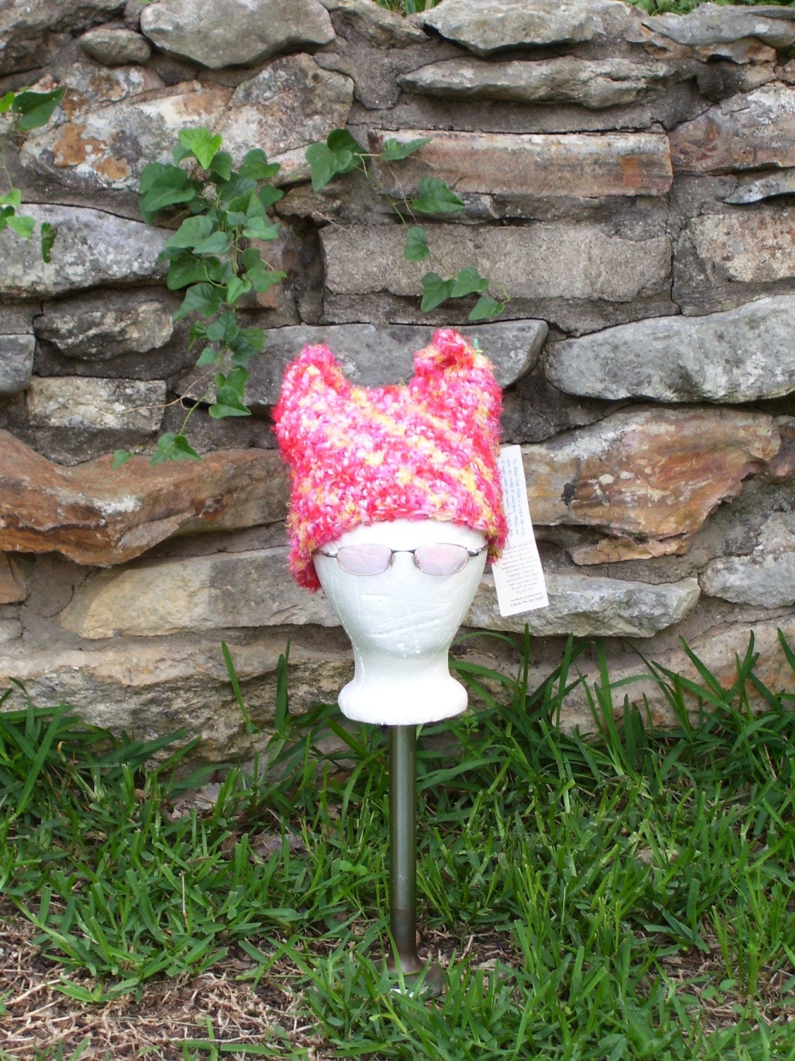 Ski Hat OOAK - BubbleGum Goblin - Costume - Aberrant Crochet Designs