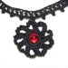 Modified Railroad Choker Necklace - Vampire Red Sun Motif - Fine Crochet Jewelry - Aberrant Crochet Original Design