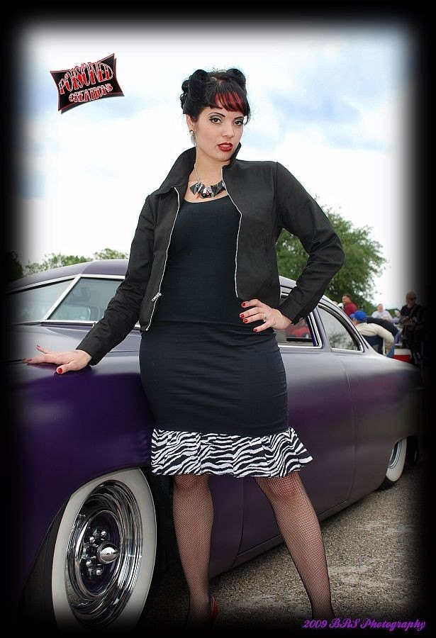 Black Zebra Pencil Skirt - S, M or L