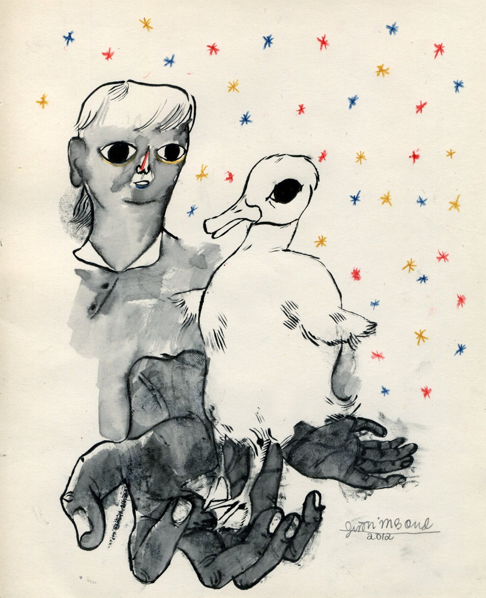 Gentle Duckling of My Colorful Stars (original drawing, 2012)