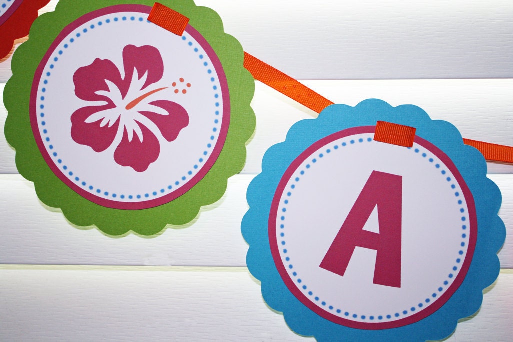 Luau Happy Birthday Party Large Banner - Any color or theme - girl or boy