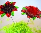 Red and Black Flowers Made of Recycled Water Bottles