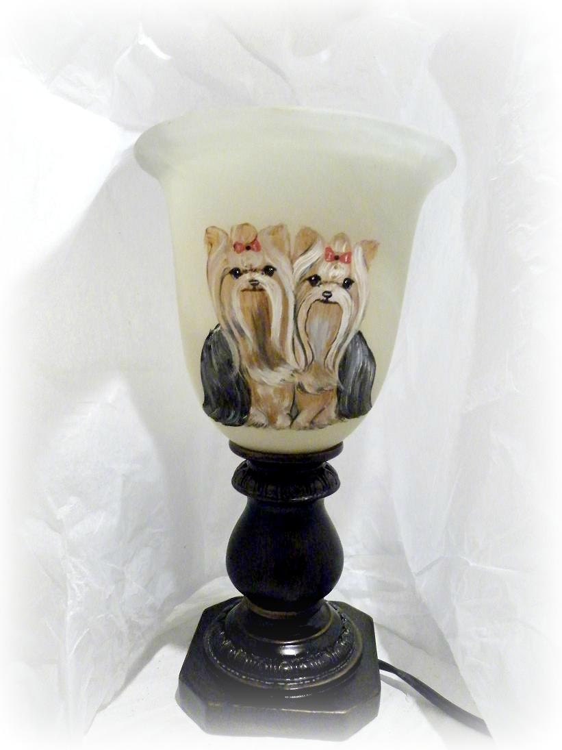 Lamp Hand Painted Custom Breed Dog Art
