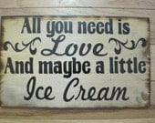 Rustic Wedding Sign All You Need is LOVE Candy Bar Cake Cupcake Frozen Yogurt Sweets Table Treat  Reception