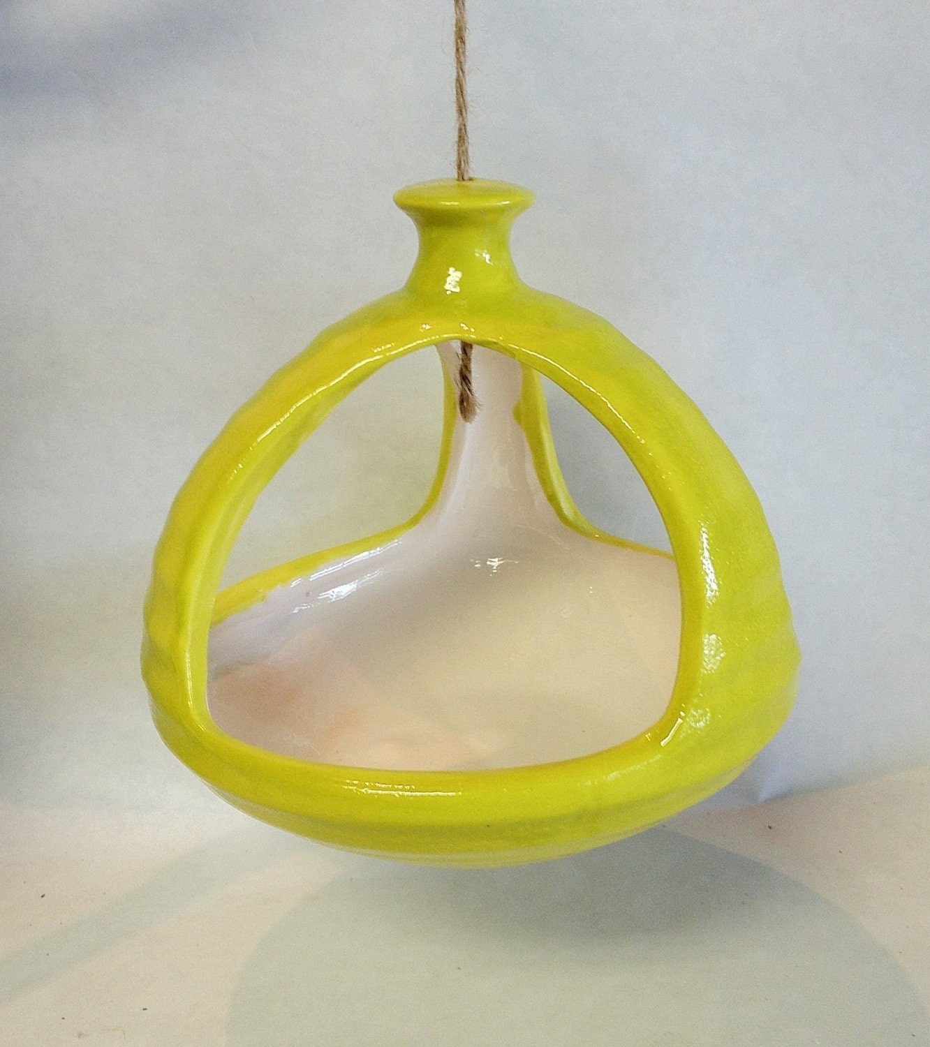 Modern Open Hanging Planter Chartreuse