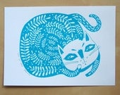 Leafy Cat - Limited Edition Screenprint