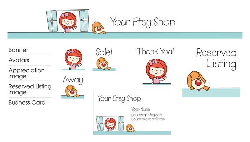 Best Friends Premade Etsy Shop Design Set